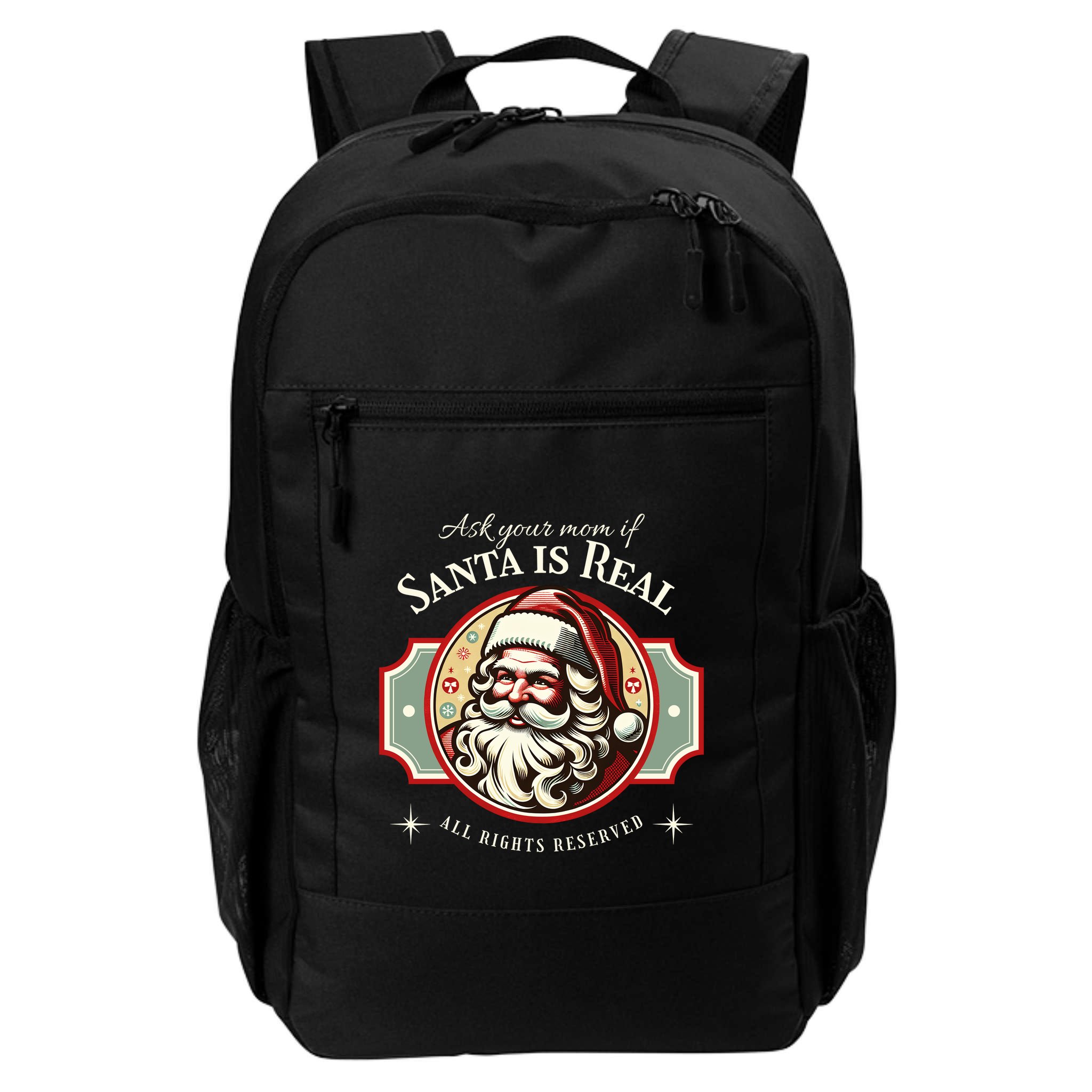 Ask Your Mom If Santa Is Real Vintage Backpack