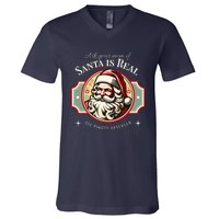 Ask Your Mom If Santa Is Real Vintage V-Neck T-Shirt