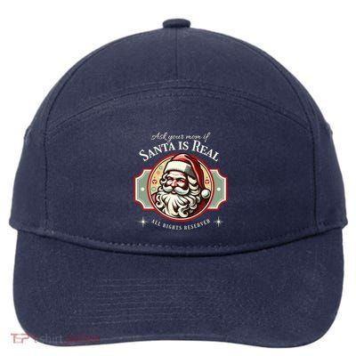 Ask Your Mom If Santa Is Real Vintage 7-Panel Snapback Hat