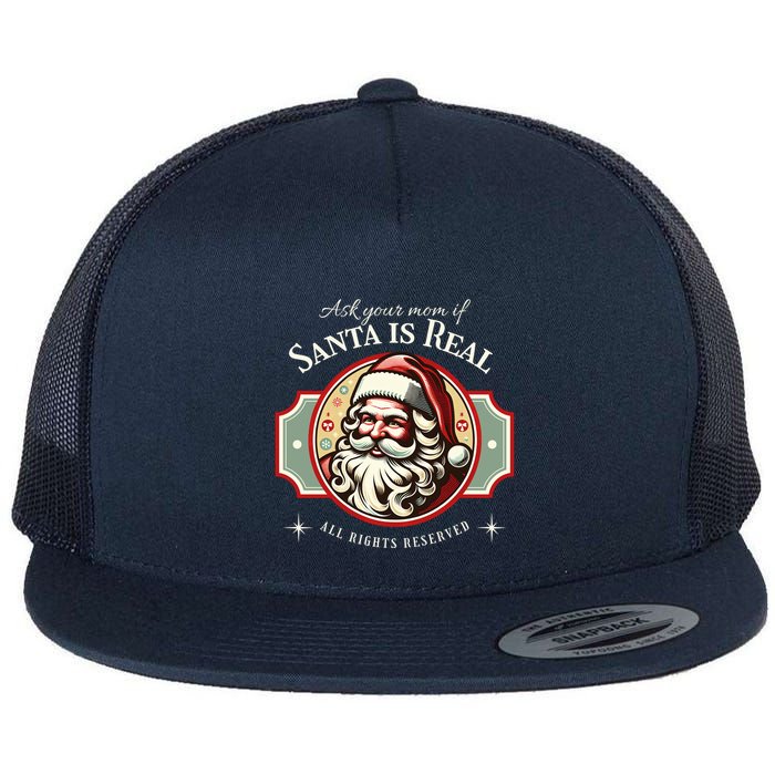 Ask Your Mom If Santa Is Real Vintage Flatbill Hat