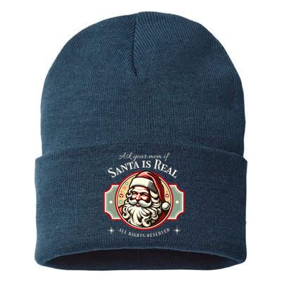 Ask Your Mom If Santa Is Real Vintage Sustainable Knit Beanie