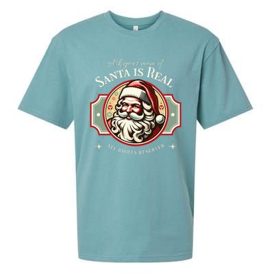 Ask Your Mom If Santa Is Real Vintage Sueded Cloud Jersey T-Shirt