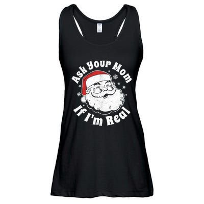 Ask Your Mom If IM Real Santa Christmas In July Party Gift Ladies Essential Flowy Tank