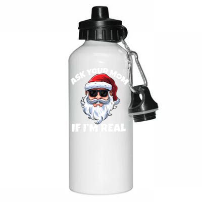 Ask Your Mom If IM Real Hippie Santa Claus Christmas Great Gift Aluminum Water Bottle