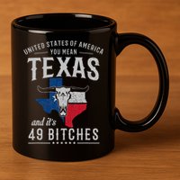 America You Mean Texas And Its 49 Bitches Texas 11oz C Handle Ceramic Mug