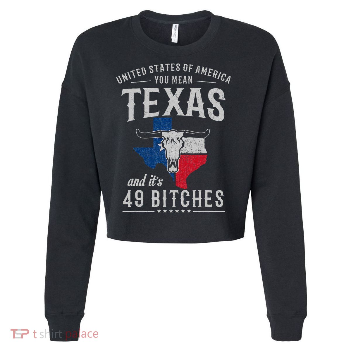 America You Mean Texas And Its 49 Bitches Texas Cropped Pullover Crew