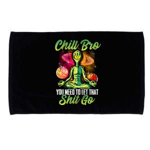 Alien Yoga Meditate Meditation Chill Bro Let That Shit Go Gift Microfiber Hand Towel