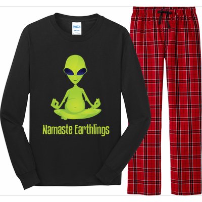 Alien Yoga Meditation Namaste Gift Long Sleeve Pajama Set