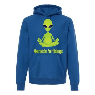 Alien Yoga Meditation Namaste Gift Premium Hoodie