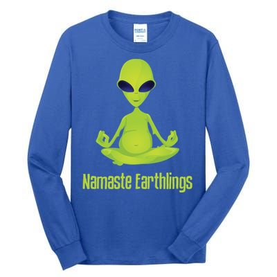 Alien Yoga Meditation Namaste Gift Tall Long Sleeve T-Shirt