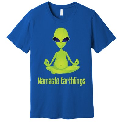 Alien Yoga Meditation Namaste Gift Premium T-Shirt