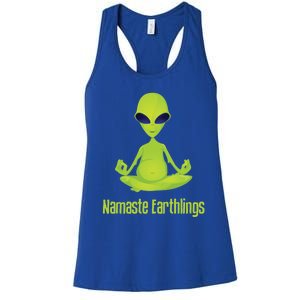 Alien Yoga Meditation Namaste Gift Women's Racerback Tank