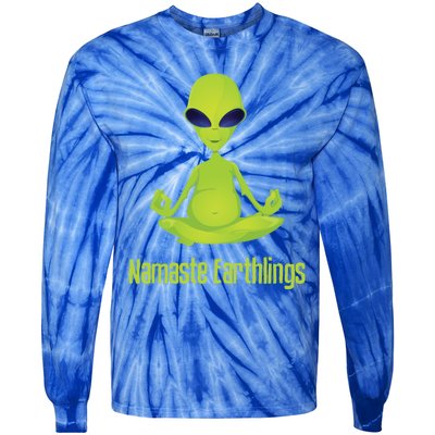 Alien Yoga Meditation Namaste Gift Tie-Dye Long Sleeve Shirt