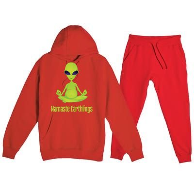 Alien Yoga Meditation Namaste Gift Premium Hooded Sweatsuit Set