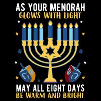 As Your Menorah Glows With Light May All Eight Days Be Warm And Bright Full-Length Apron With Pockets