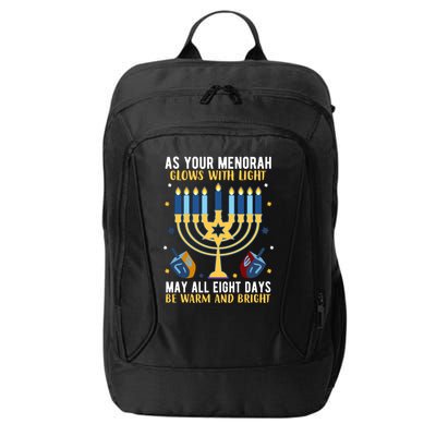 As Your Menorah Glows With Light May All Eight Days Be Warm And Bright City Backpack
