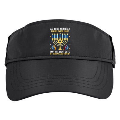 As Your Menorah Glows With Light May All Eight Days Be Warm And Bright Adult Drive Performance Visor