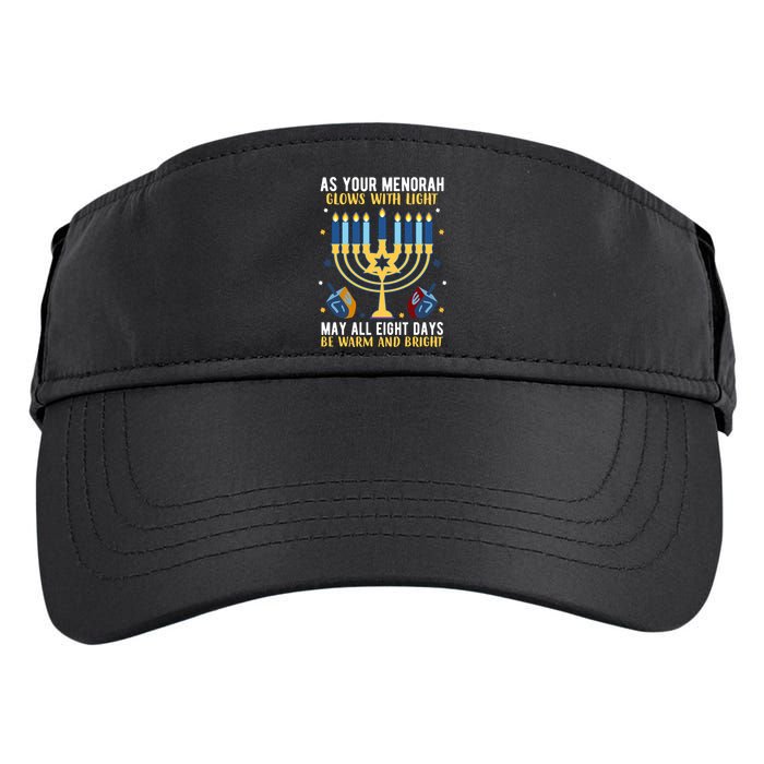 As Your Menorah Glows With Light May All Eight Days Be Warm And Bright Adult Drive Performance Visor