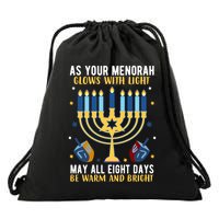 As Your Menorah Glows With Light May All Eight Days Be Warm And Bright Drawstring Bag
