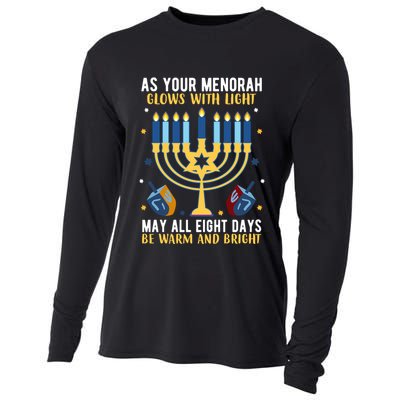 As Your Menorah Glows With Light May All Eight Days Be Warm And Bright Cooling Performance Long Sleeve Crew