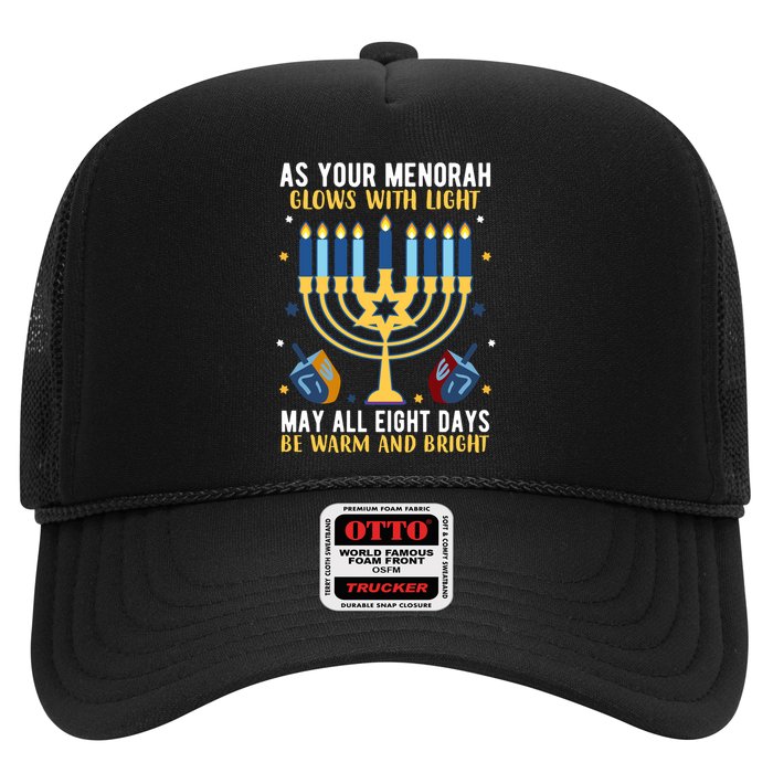 As Your Menorah Glows With Light May All Eight Days Be Warm And Bright Trucker Hat