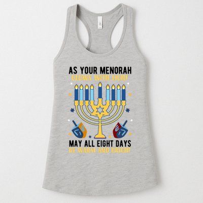 As Your Menorah Glows With Light May All Eight Days Be Warm And Bright Womens Tank Top