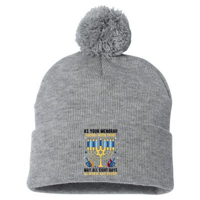 As Your Menorah Glows With Light May All Eight Days Be Warm And Bright Pom Pom 12in Knit Beanie