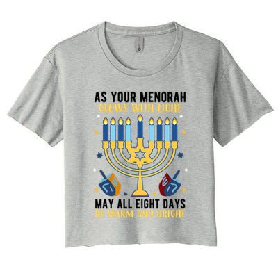 As Your Menorah Glows With Light May All Eight Days Be Warm And Bright Crop Top