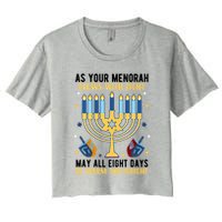 As Your Menorah Glows With Light May All Eight Days Be Warm And Bright Crop Top