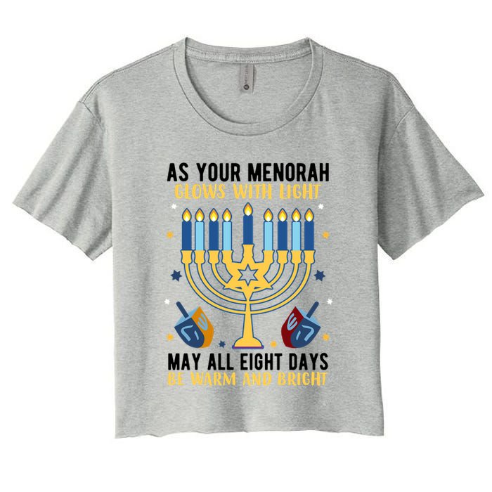 As Your Menorah Glows With Light May All Eight Days Be Warm And Bright Crop Top