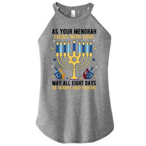 As Your Menorah Glows With Light May All Eight Days Be Warm And Bright Women's Perfect Tri Rocker Tank