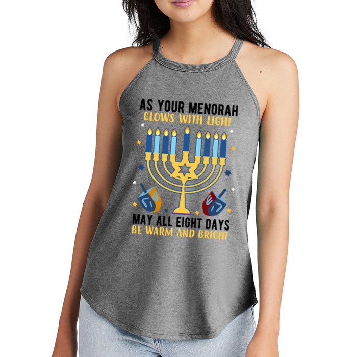 As Your Menorah Glows With Light May All Eight Days Be Warm And Bright Women's Perfect Tri Rocker Tank