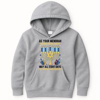As Your Menorah Glows With Light May All Eight Days Be Warm And Bright Kids Hoodie