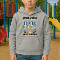 As Your Menorah Glows With Light May All Eight Days Be Warm And Bright Kids Hoodie