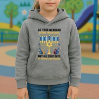 As Your Menorah Glows With Light May All Eight Days Be Warm And Bright Kids Hoodie