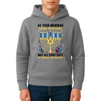 As Your Menorah Glows With Light May All Eight Days Be Warm And Bright Kids Hoodie