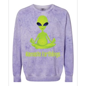 Alien Yoga Meditation Namaste Gift Colorblast Crewneck Sweatshirt