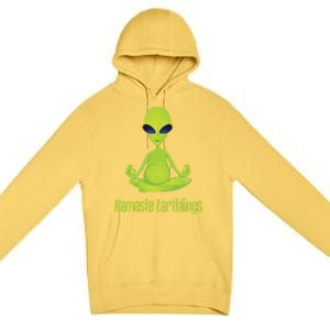 Alien Yoga Meditation Namaste Gift Premium Pullover Hoodie