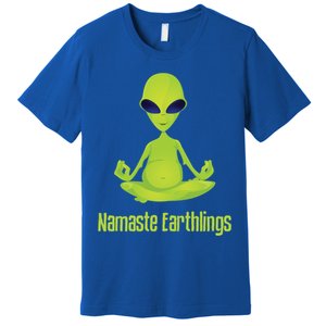 Alien Yoga Meditation Namaste Gift Premium T-Shirt