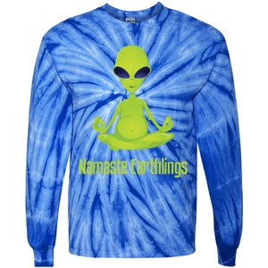 Alien Yoga Meditation Namaste Gift Tie-Dye Long Sleeve Shirt