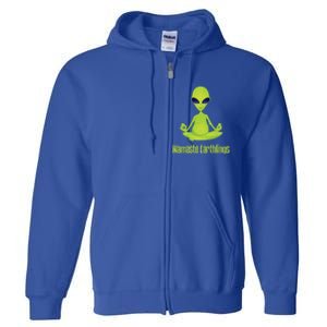 Alien Yoga Meditation Namaste Gift Full Zip Hoodie