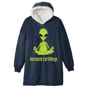 Alien Yoga Meditation Namaste Gift Hooded Wearable Blanket