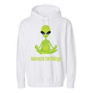 Alien Yoga Meditation Namaste Gift Garment-Dyed Fleece Hoodie