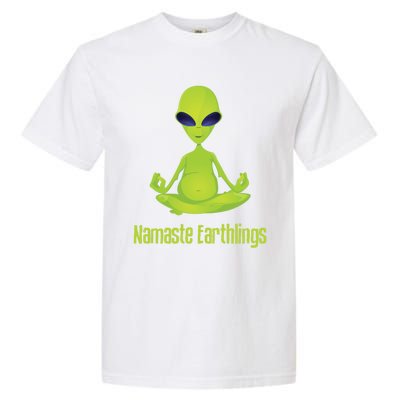 Alien Yoga Meditation Namaste Gift Garment-Dyed Heavyweight T-Shirt