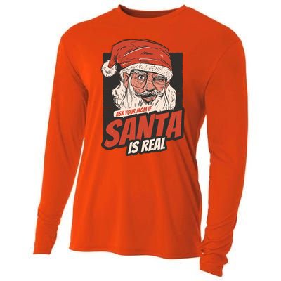 Ask Your Mom If Santa Is Real Cooling Performance Long Sleeve Crew