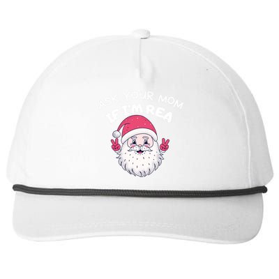 Ask Your Mom If I’M Real Funny Christmas Santa Naughty Snapback Five-Panel Rope Hat