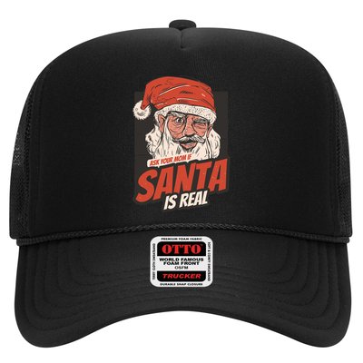Ask Your Mom If Santa Is Real Funny Trucker Hat