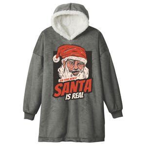 Ask Your Mom If Santa Is Real Funny Hooded Wearable Blanket