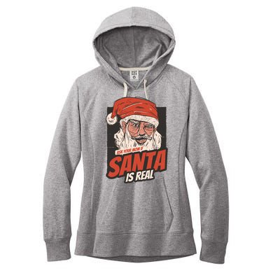 Ask Your Mom If Santa Is Real Funny Women's Fleece Hoodie