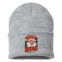 Ask Your Mom If Santa Is Real Funny Sustainable Knit Beanie